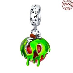 925 Sterling Silver Disney Inspired Poison Apple Charm/Pendant - NWT